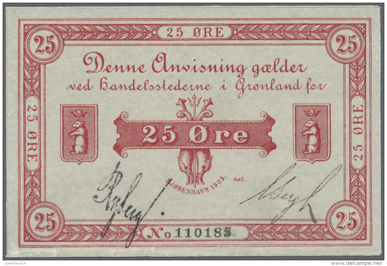 Greenland / Gr&ouml;nland: Pair Of 25 Oere 1905, P.4, Both With Signature Ryberg &amp; Bergh, Both In Excellent Conditio - Greenland