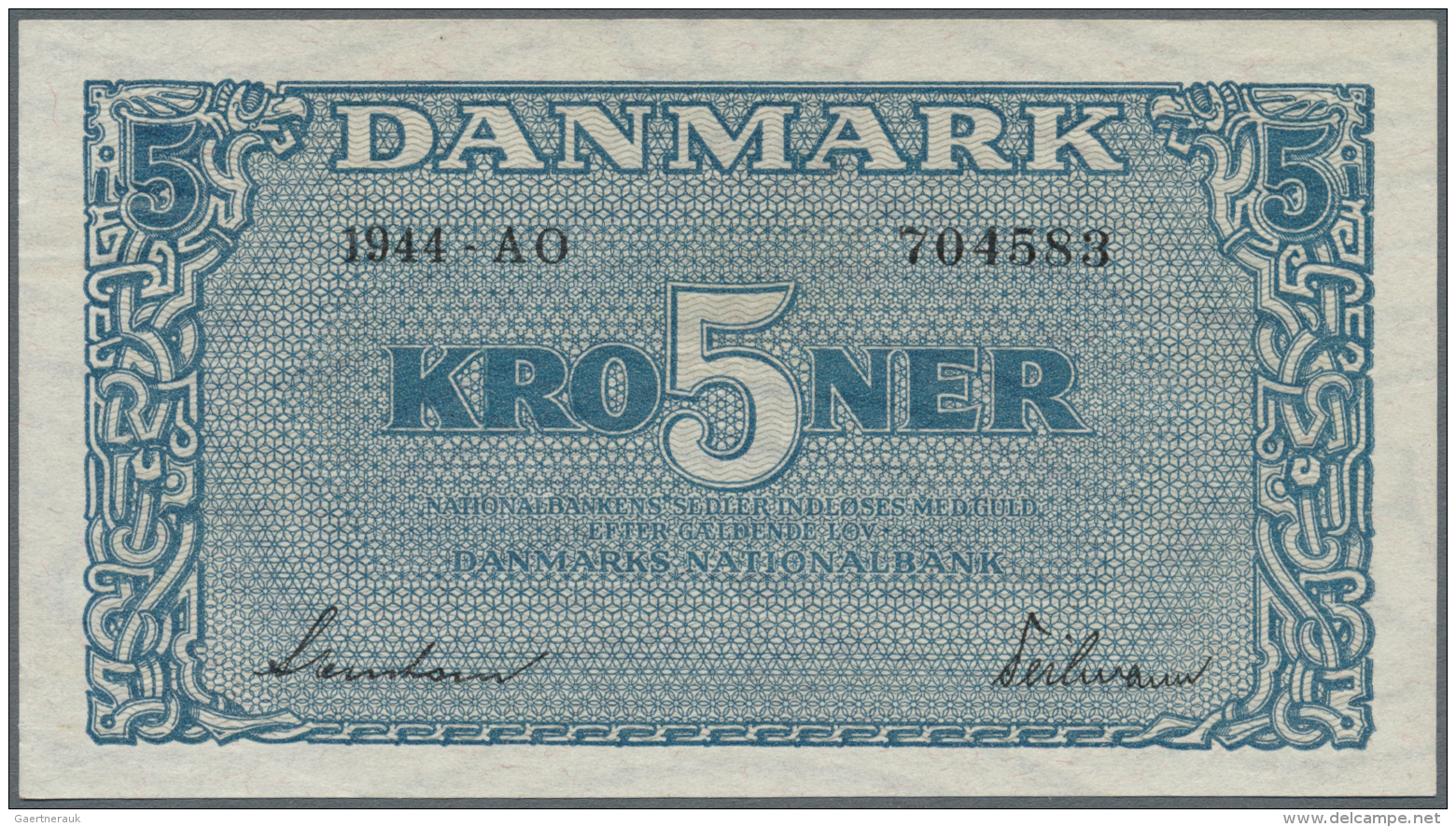 Denmark  / D&auml;nemark: 5 Kroner 1944 P. 35a In Condition: UNC. - Danemark