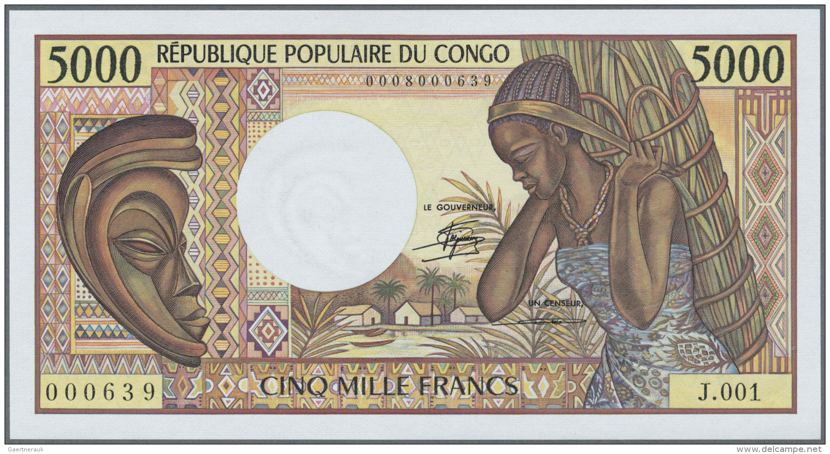 Congo / Kongo: 5000 Francs Republique Populaire Du Congo ND(1984), P.6a In Perfect UNC Condition - Non Classés