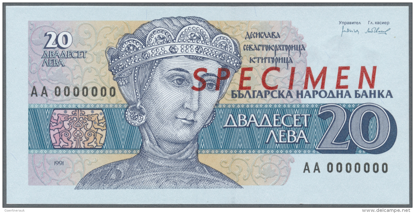 Bulgaria / Bulgarien: 20 Leva 1991 SPECIMEN, P.100s In Perfect UNC Condition - Bulgarie