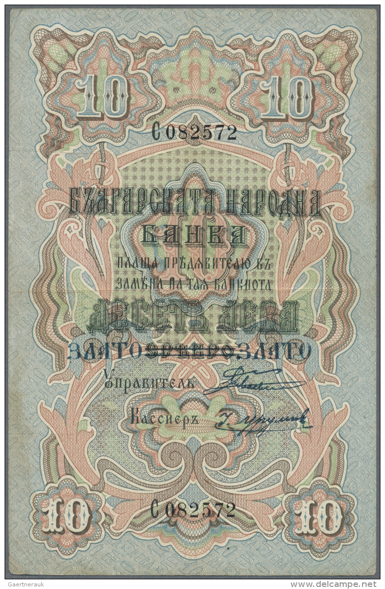 Bulgaria / Bulgarien: 10 Gold Leva Revalidation Issue ND(1907) With Signature Boev &amp; Urumov, P.8, Vertically And Hor - Bulgarie