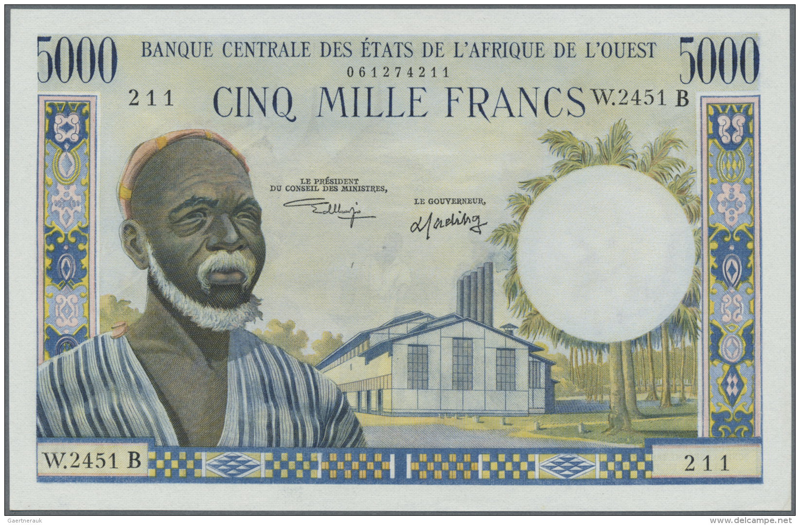 Benin: 5000 Francs ND(1961-65), Letter "B" = BENIN, P.204Bi In Perfect UNC Condition - Bénin