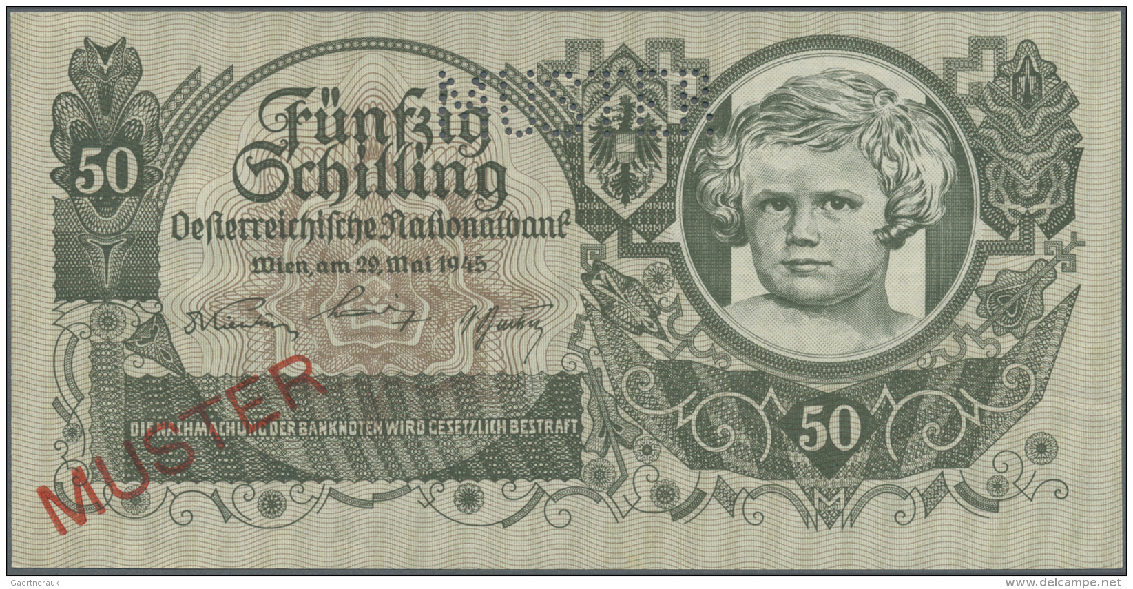 Austria / &Ouml;sterreich: Rare High Value Set Of 20 Specimen Banknotes From Austria Containing The Following Notes: 50 - Austria