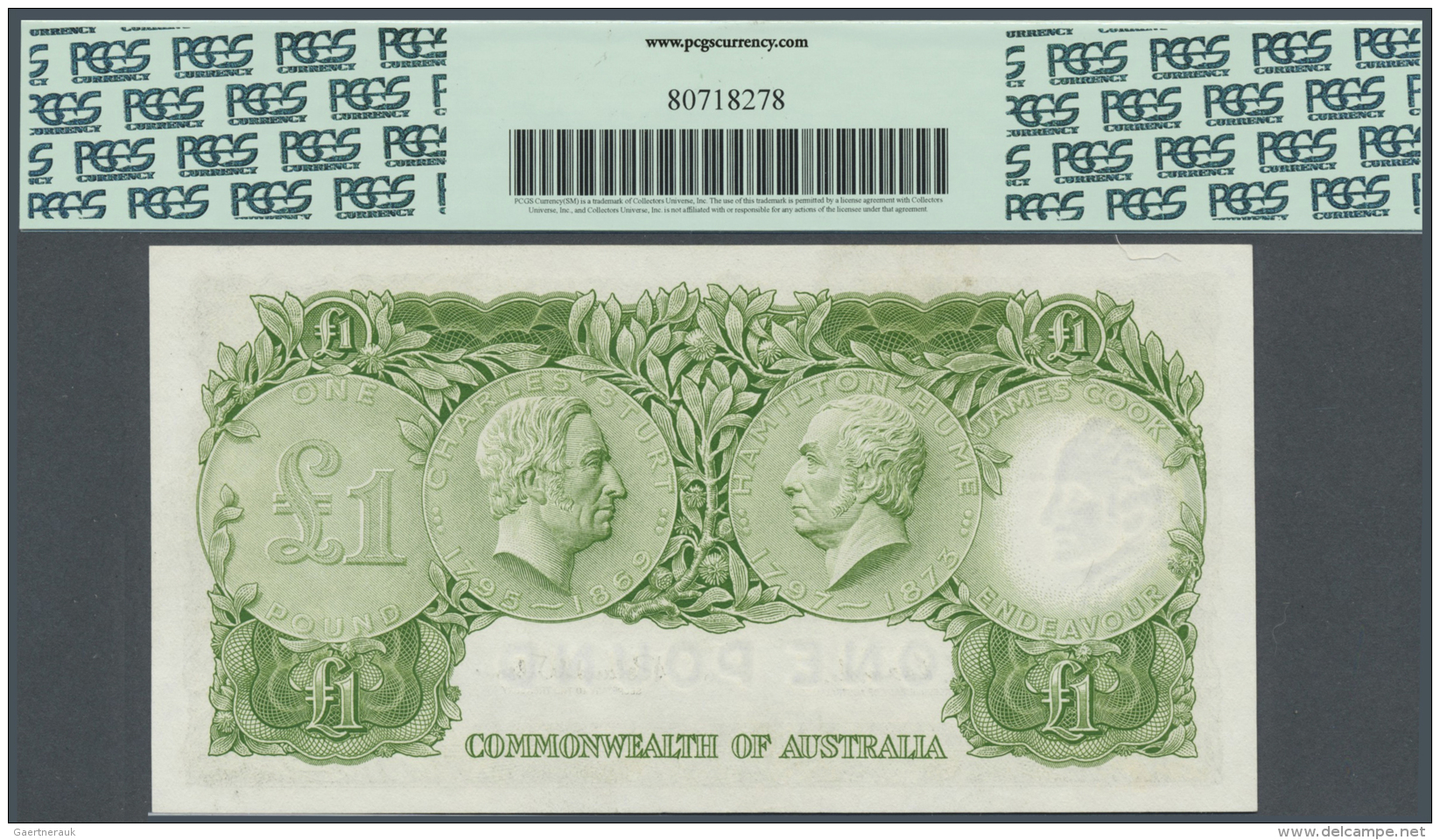 Australia / Australien: Set Of 2 CONSECUTIVE Notes 1 Pound ND(1961) P. 34a, Serial #560783 &amp; #560784, Both PCGS Grad - Autres & Non Classés