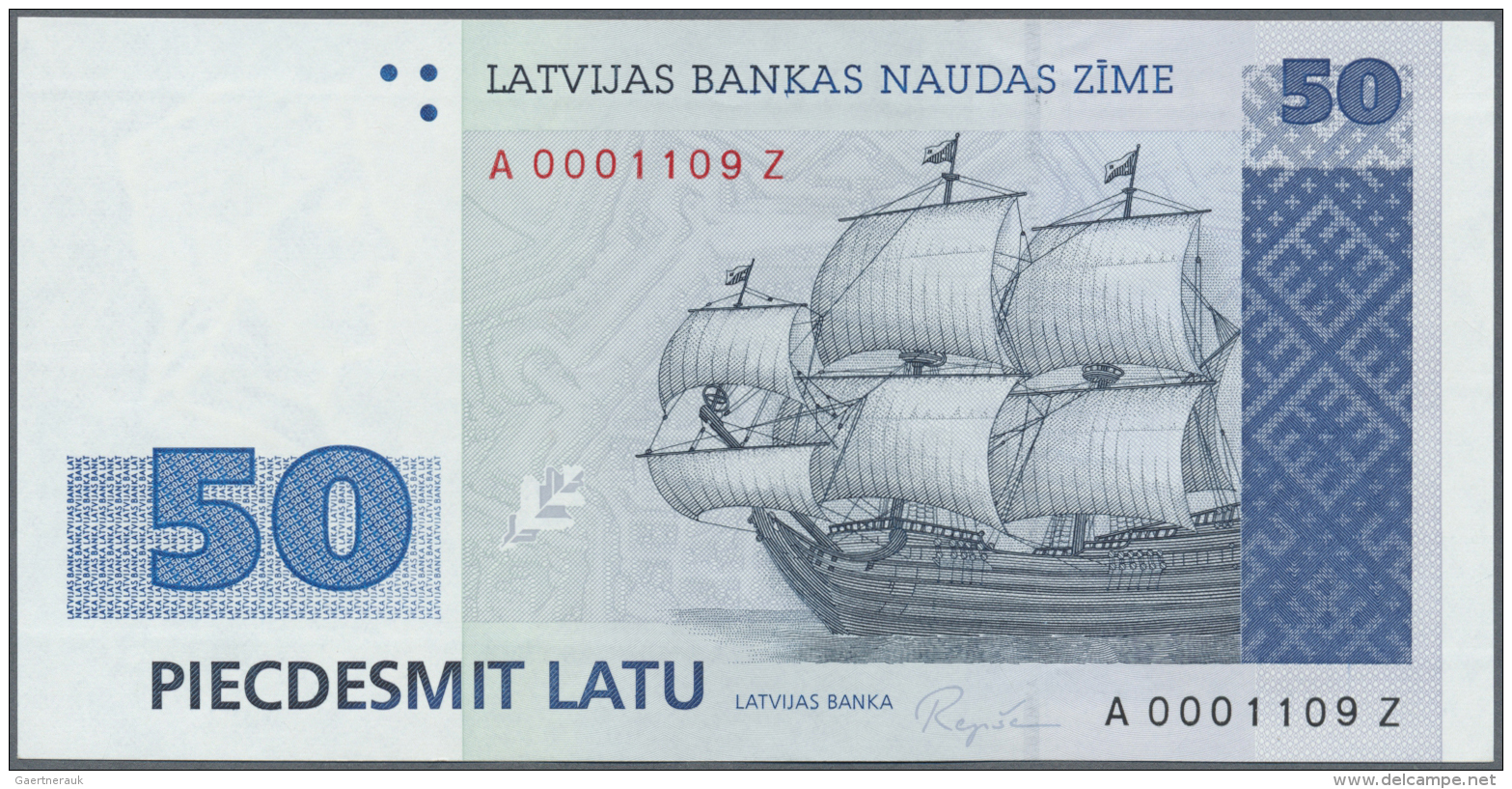 Latvia /Lettland: 50 Latu 1992 P. 46r REPLACEMENT Note With Prefix AZ And Lower Serial Number, Sign. Repse, Lightly Circ - Lettonie