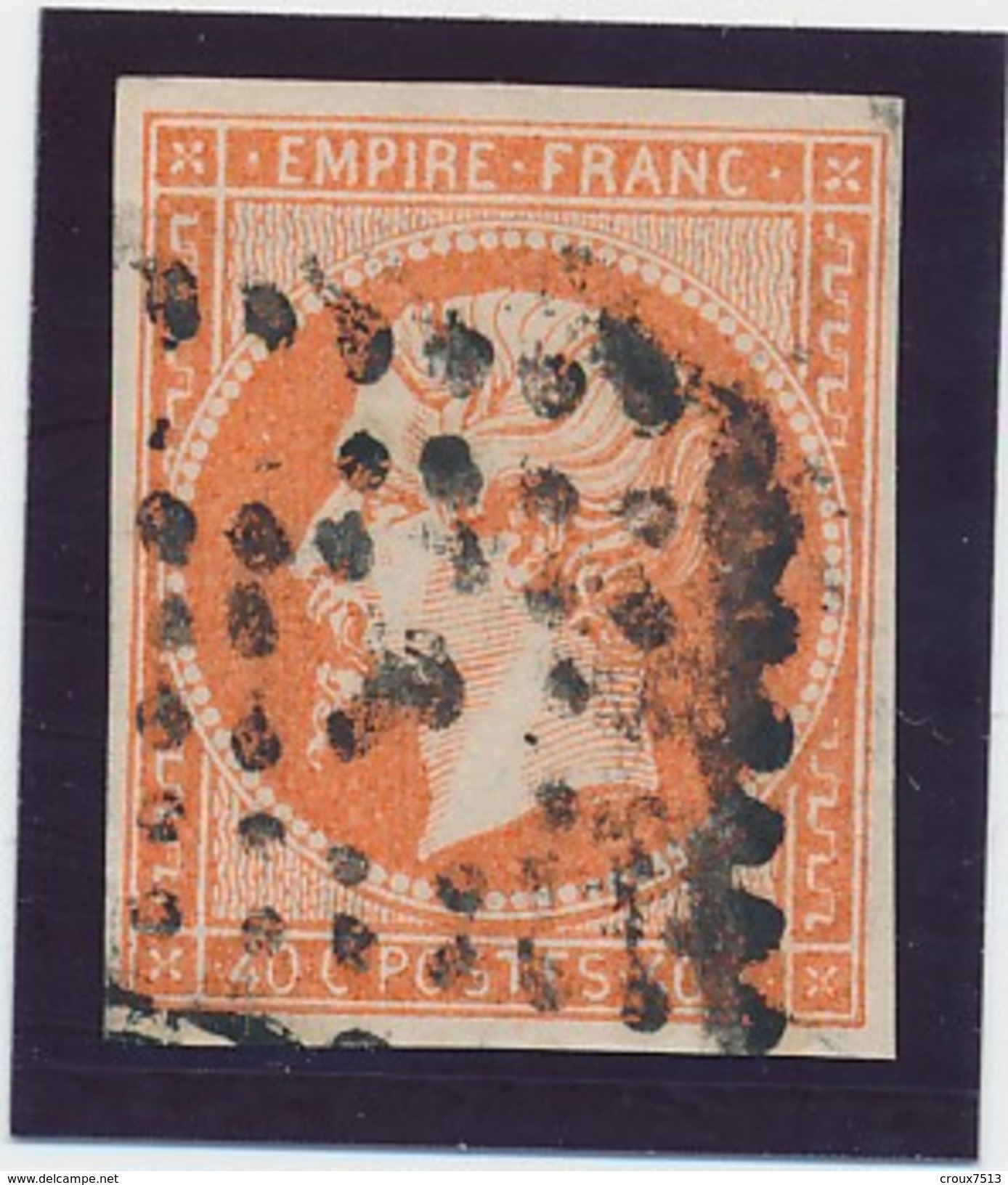 Empire ND 40 C N° 16 Orange Foncé TB. - 1853-1860 Napoleon III