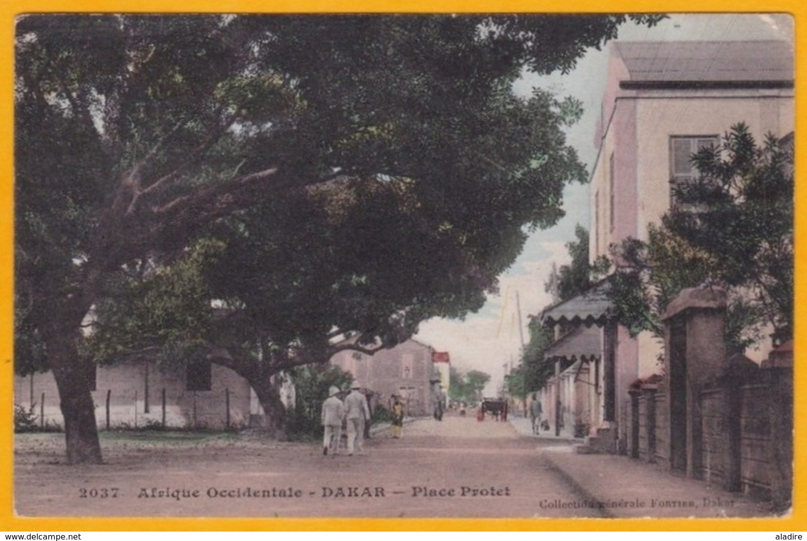 1909 - CP De Dakar, Sénégal, AOF Vers Bruxelles, Belgique - Timbre Faidherbe 5 C Seul - Cad Arrivée - Vue Place Protet - Covers & Documents