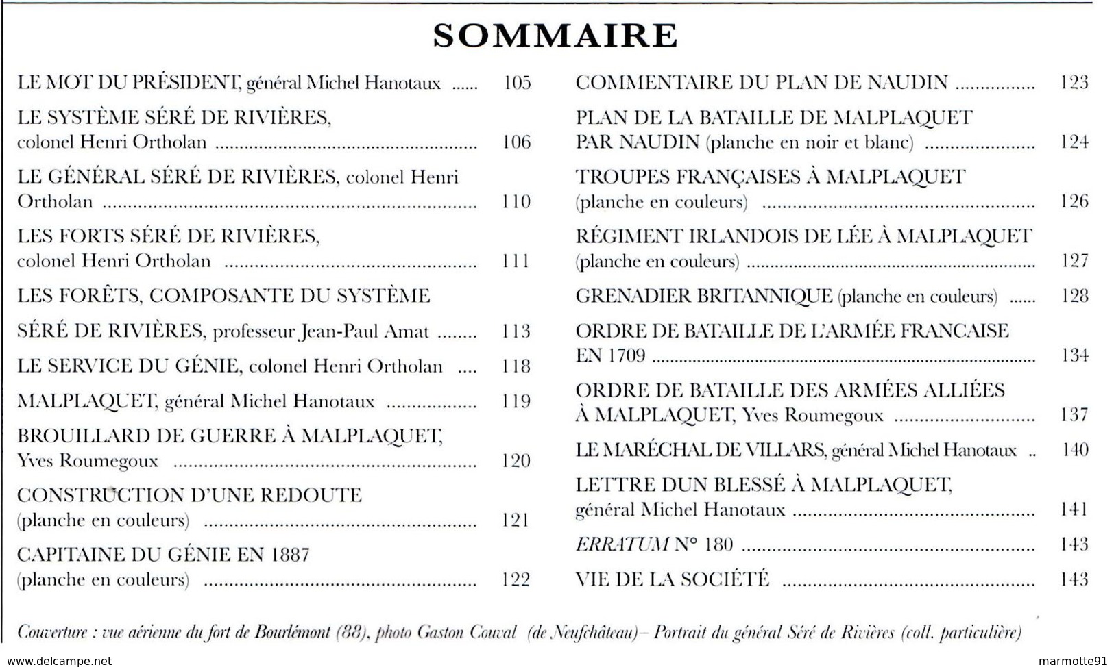 CARNET SABRETACHE N°181 FORTIFICATION GENERAL SERE DE RIVIERES FORT GENIE - Français
