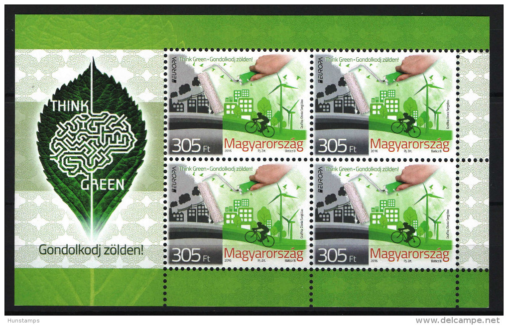 Hungary 2016 / 9.  EUROPA CEPT  - THINK GREEN - NICE SHEET, MNH (**) - Unused Stamps