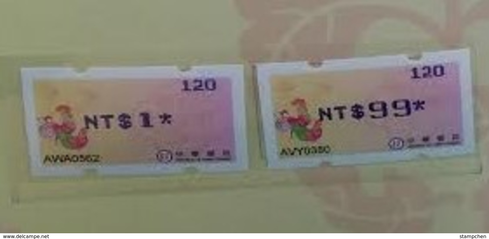 Blue $1 & $99 ATM Frama Stamps-2017 Year Of Auspicious Rooster Cock Chinese New Year Unusual - Machine Labels [ATM]