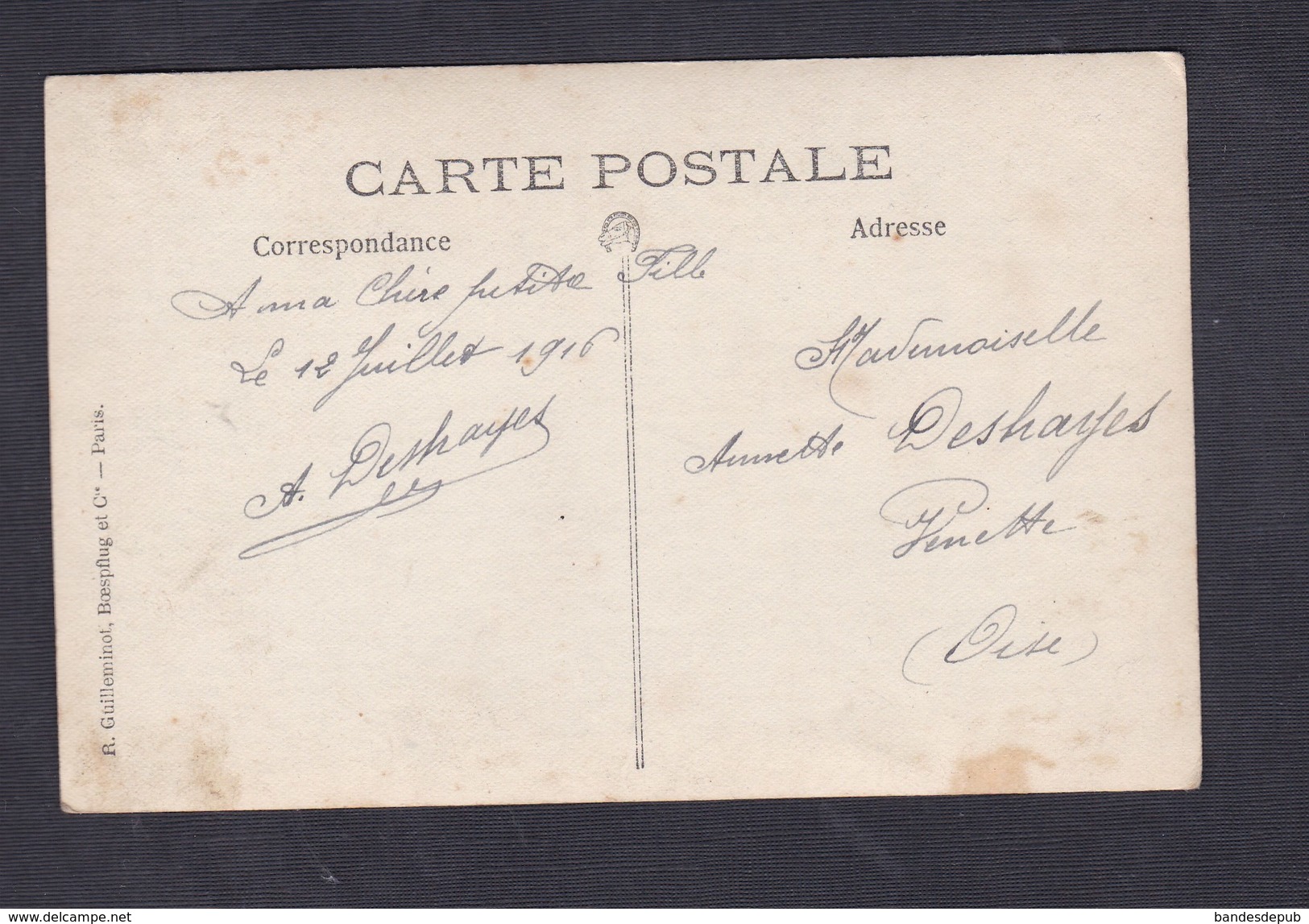 Carte Photo Adressée à Annette Deshayes Venette Par  Son Pere Militaire 17 17è Regiment Infanterie ? Guerre 14-18 - Venette