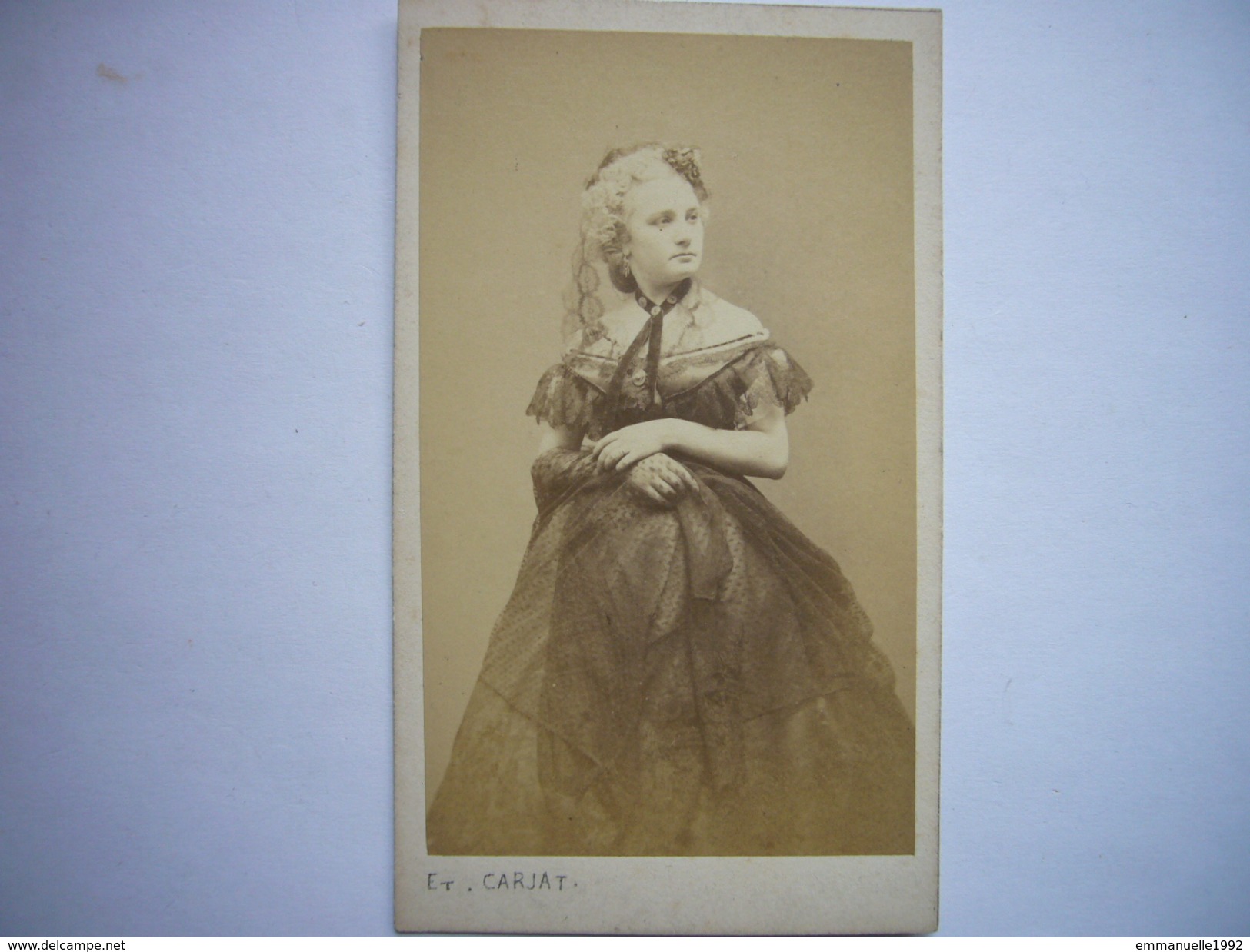 Photo CDV D'une Belle Jeune Femme Par Carjat - Actrice Ou Courtisane Du Second Empire - Années 1860 - Anciennes (Av. 1900)