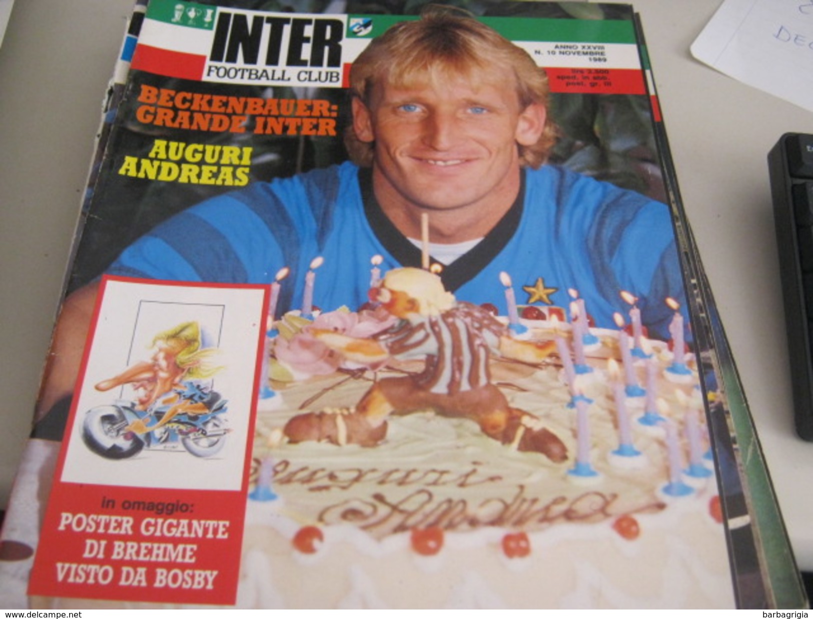 RIVISTA  INTER  FOOTBALL CLUB  NOVEMBRE 1989 - Deportes