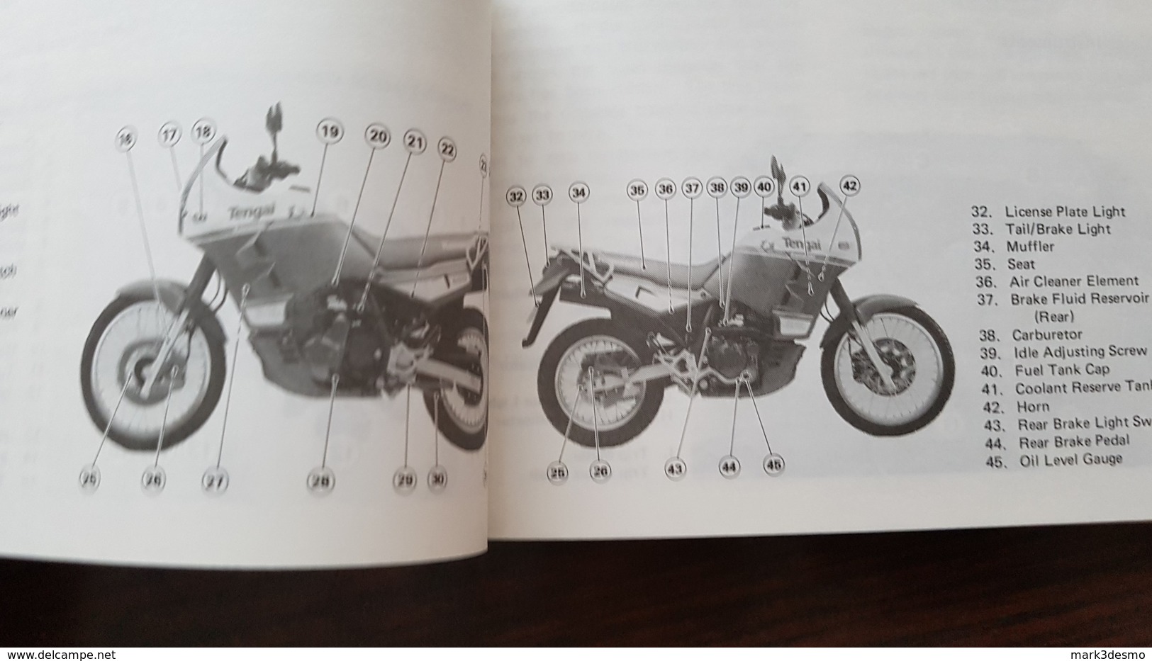 1) Kawasaki Tengai 650 1988 Manuale Uso Originale - Genuine Owner's Manual - Bedienungsanleitung - Motos