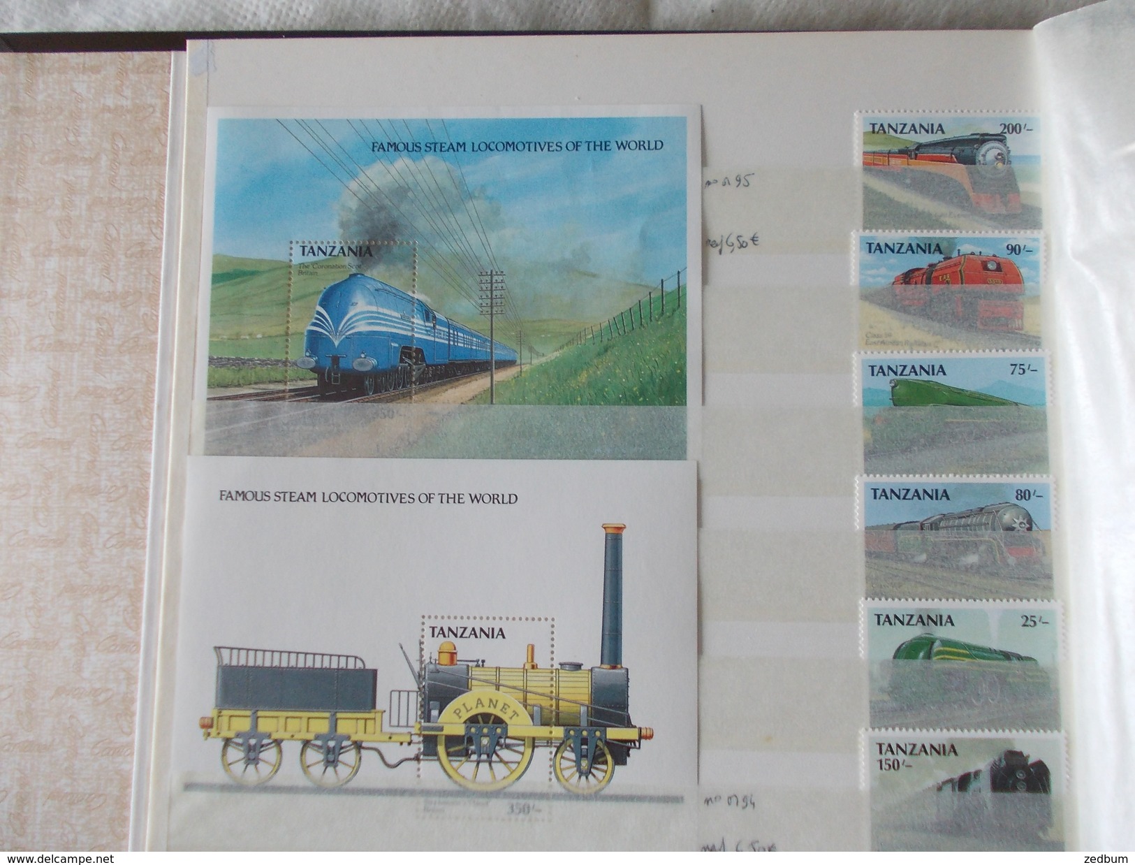 ALBUM 10 collection de timbres avec pour thème le chemin de fer train de tout pays valeur 377.40 &euro;