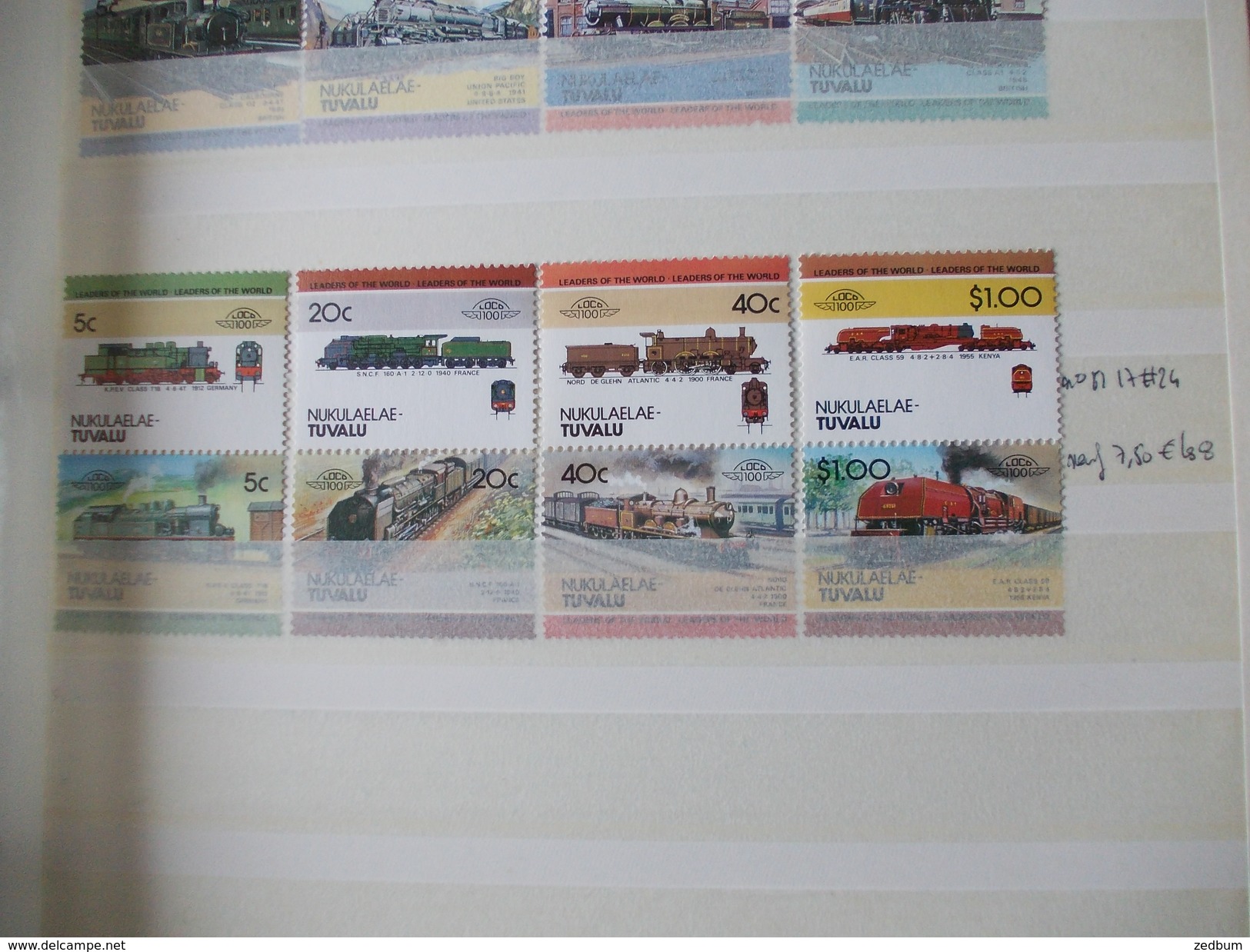 ALBUM 10 collection de timbres avec pour thème le chemin de fer train de tout pays valeur 377.40 &euro;