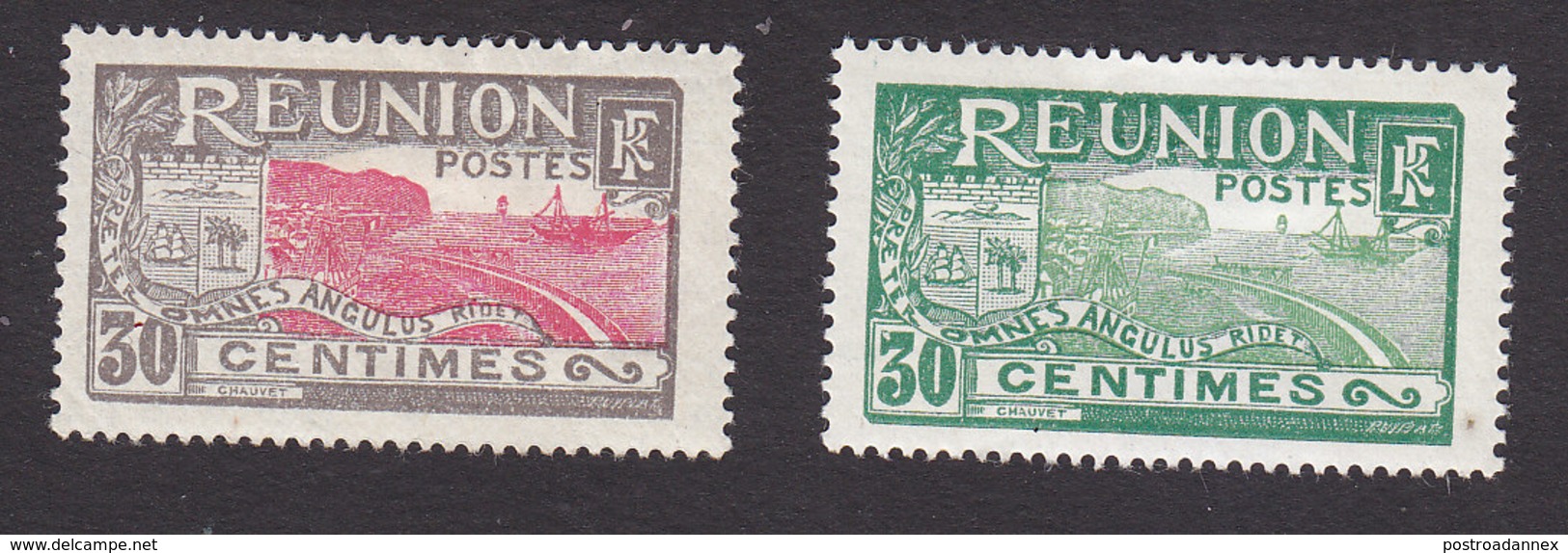Reunion, Scott #76-77, Mint Hinged, Scenes Of Reunion, Issued 1922 - Neufs
