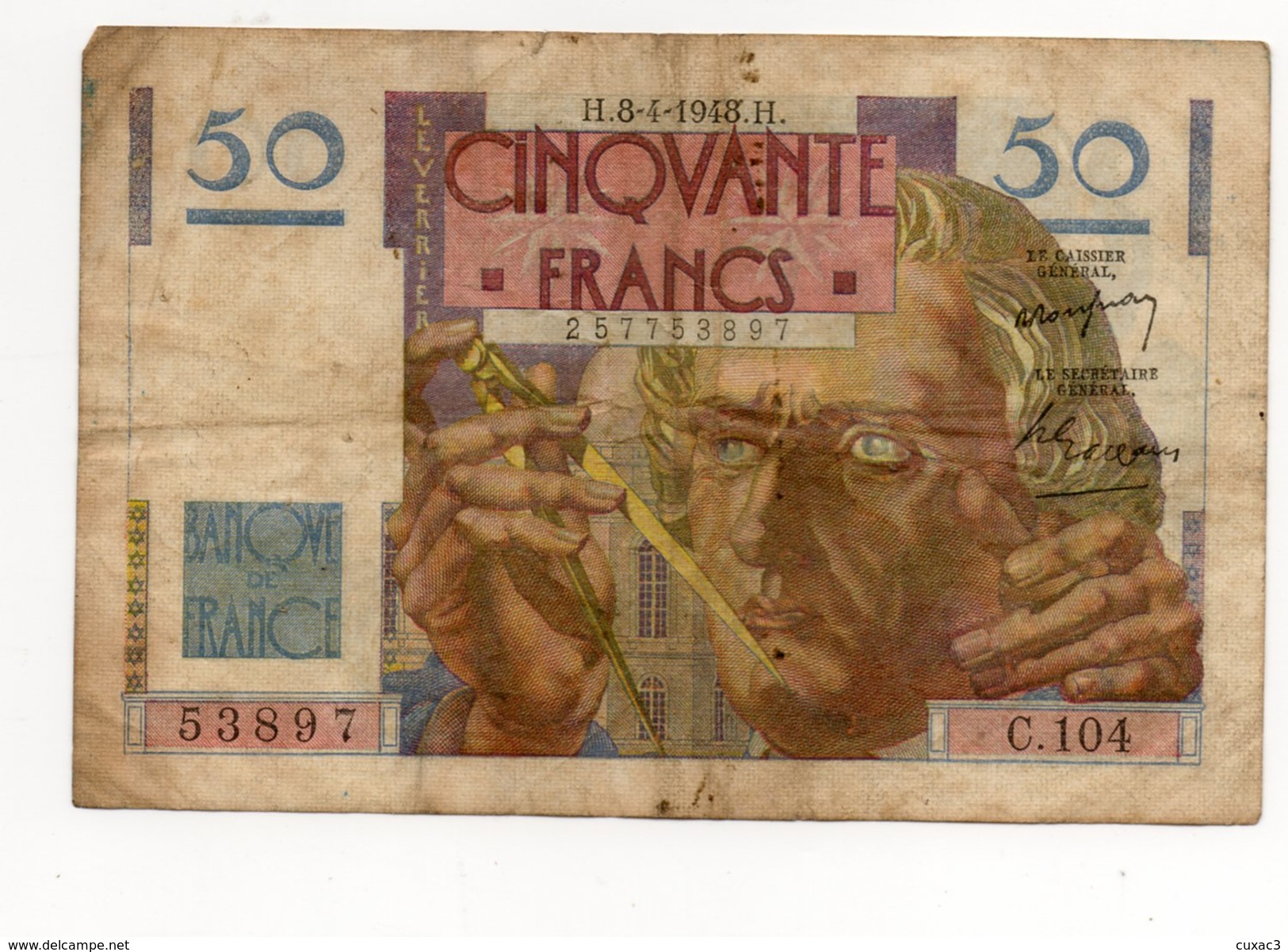 50 Francs - Le Verrier - 1948 - 50 F 1946-1951 ''Le Verrier''