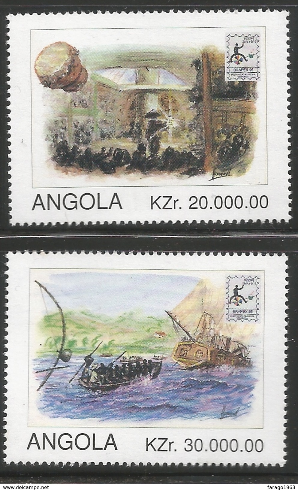 1996 Angola  Slavery  Complete Set Of 4 MNH - Angola
