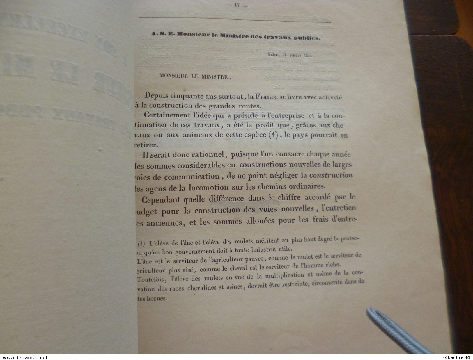 Plaquette 1845 Considérations sur la production et l'éleve des chevaux Adolphe de Sambucy. pour augmenter et améliorer