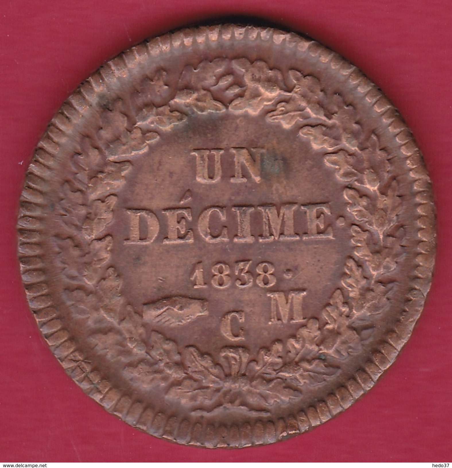 Monaco - Honoré V - Un Décime 1838 MC - SUP - Charles III.