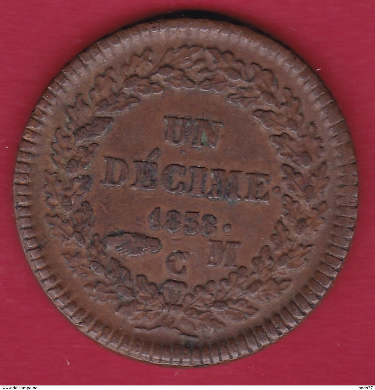 Monaco - Honoré V - Un Décime 1838 MC - TB - Charles III.