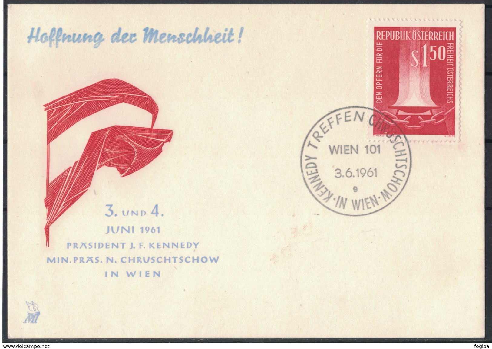 JP227     Austria, Österreich - 1961 Gipfeltreffen  Kennedy - Chruschtschow In Wien - Storia Postale
