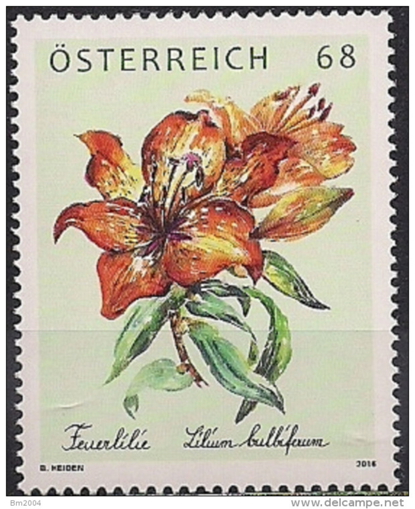 2016 Austria Mi.  3252  **MNH  Feuerlilie (Lilium Bulbiferum - Neufs