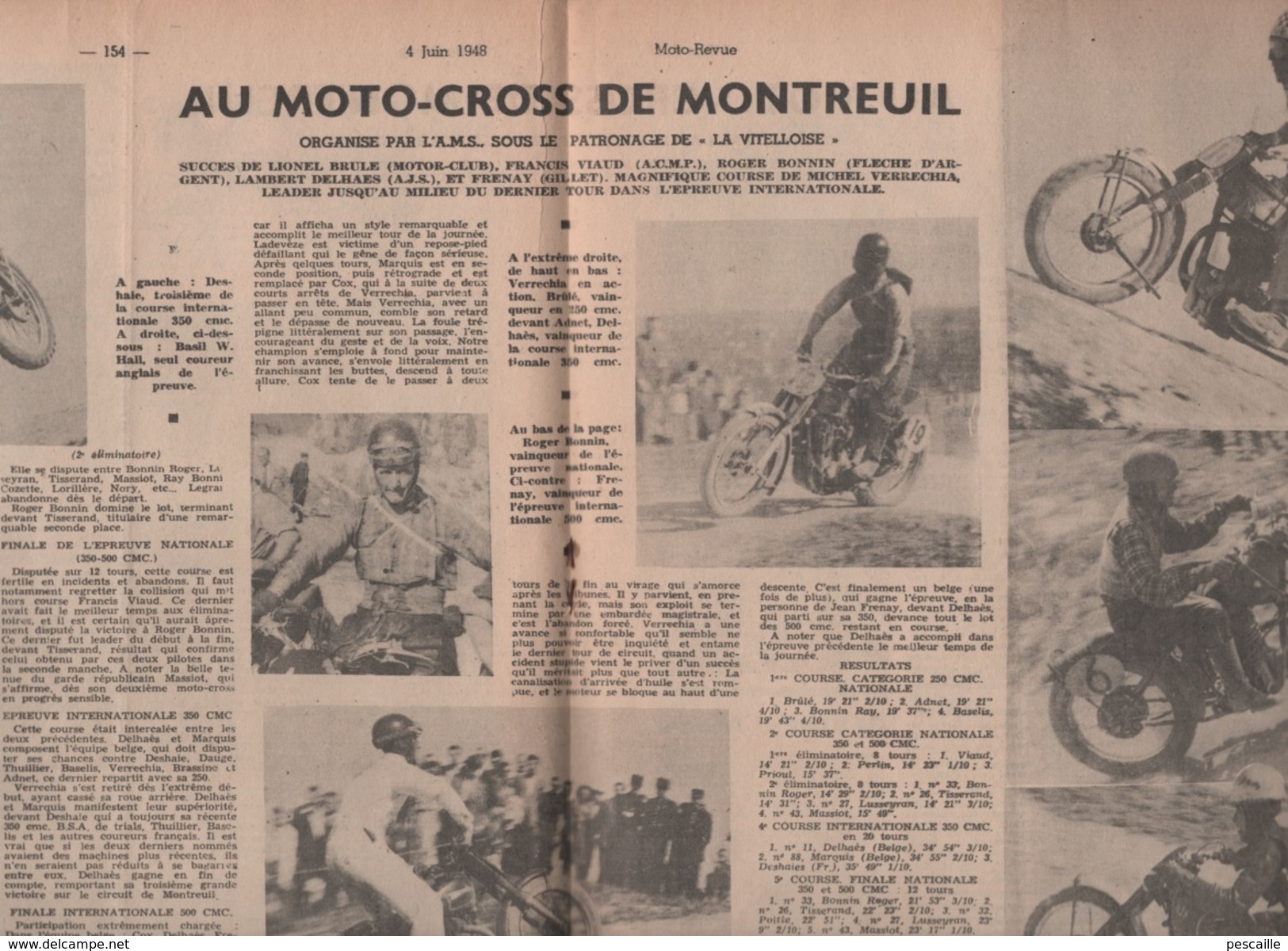 MOTO REVUE 4 06 1948 - MOTO-CROSS DE MONTREUIL - CULASSE DE MOTO - BOL D'OR - MOTO CARROSSEE - RACER 500 - - Moto