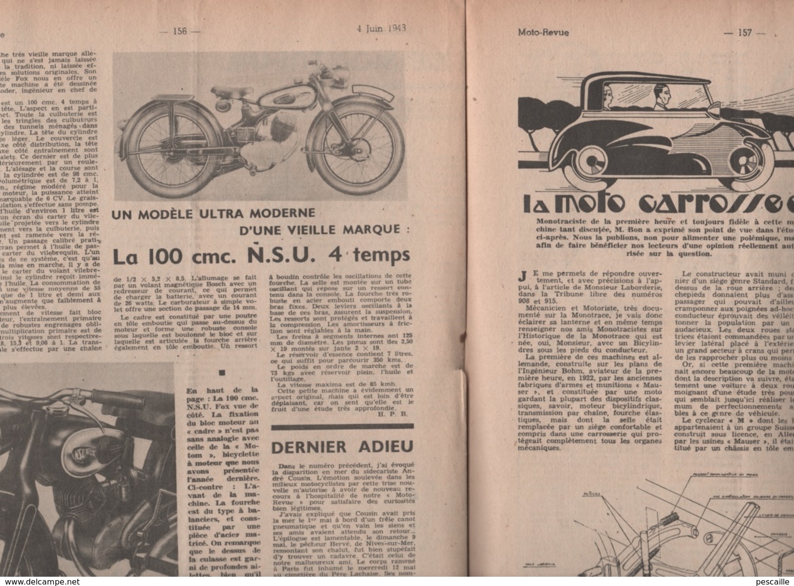 MOTO REVUE 4 06 1948 - MOTO-CROSS DE MONTREUIL - CULASSE DE MOTO - BOL D'OR - MOTO CARROSSEE - RACER 500 -
