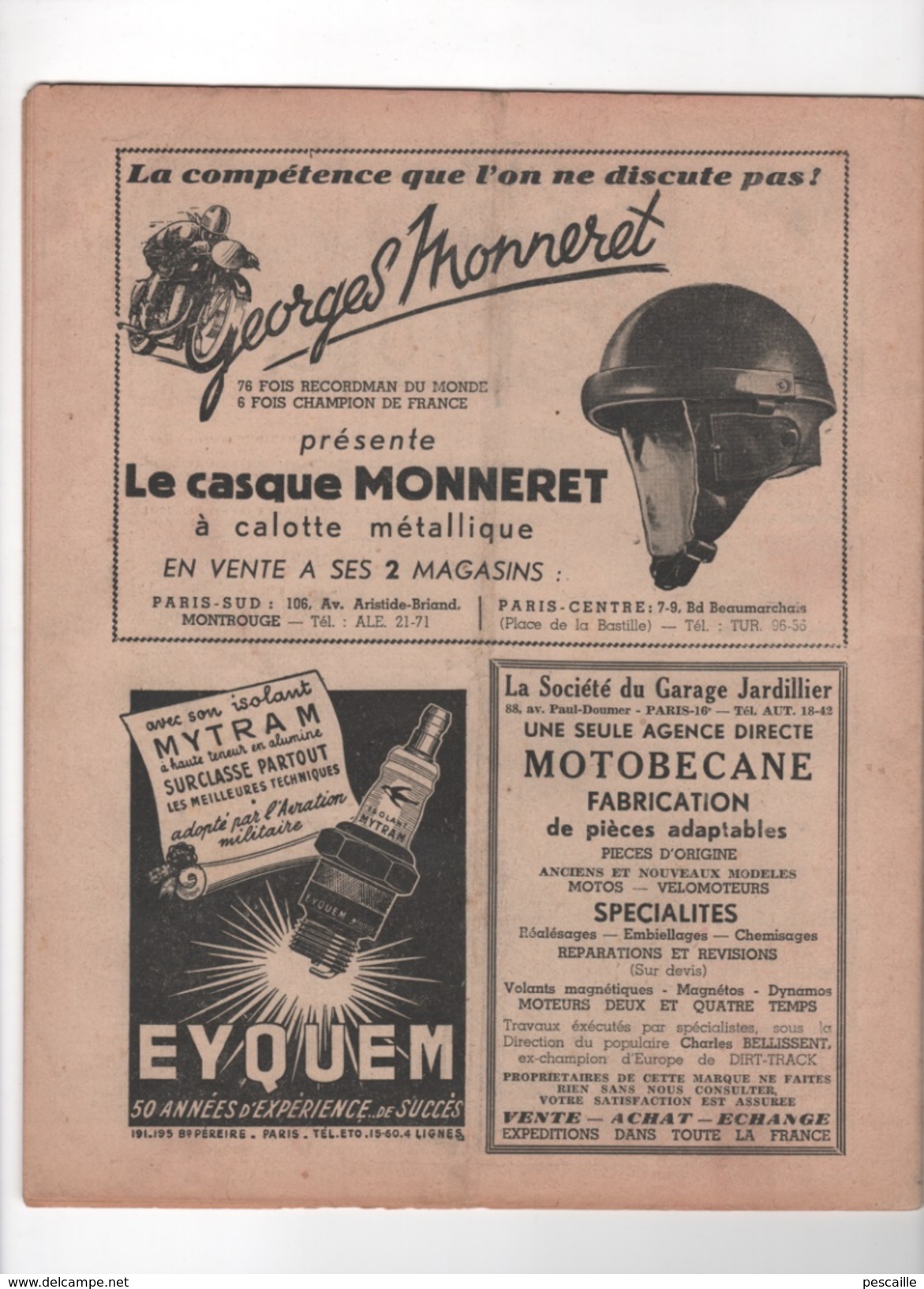 MOTO REVUE 4 06 1948 - MOTO-CROSS DE MONTREUIL - CULASSE DE MOTO - BOL D'OR - MOTO CARROSSEE - RACER 500 -