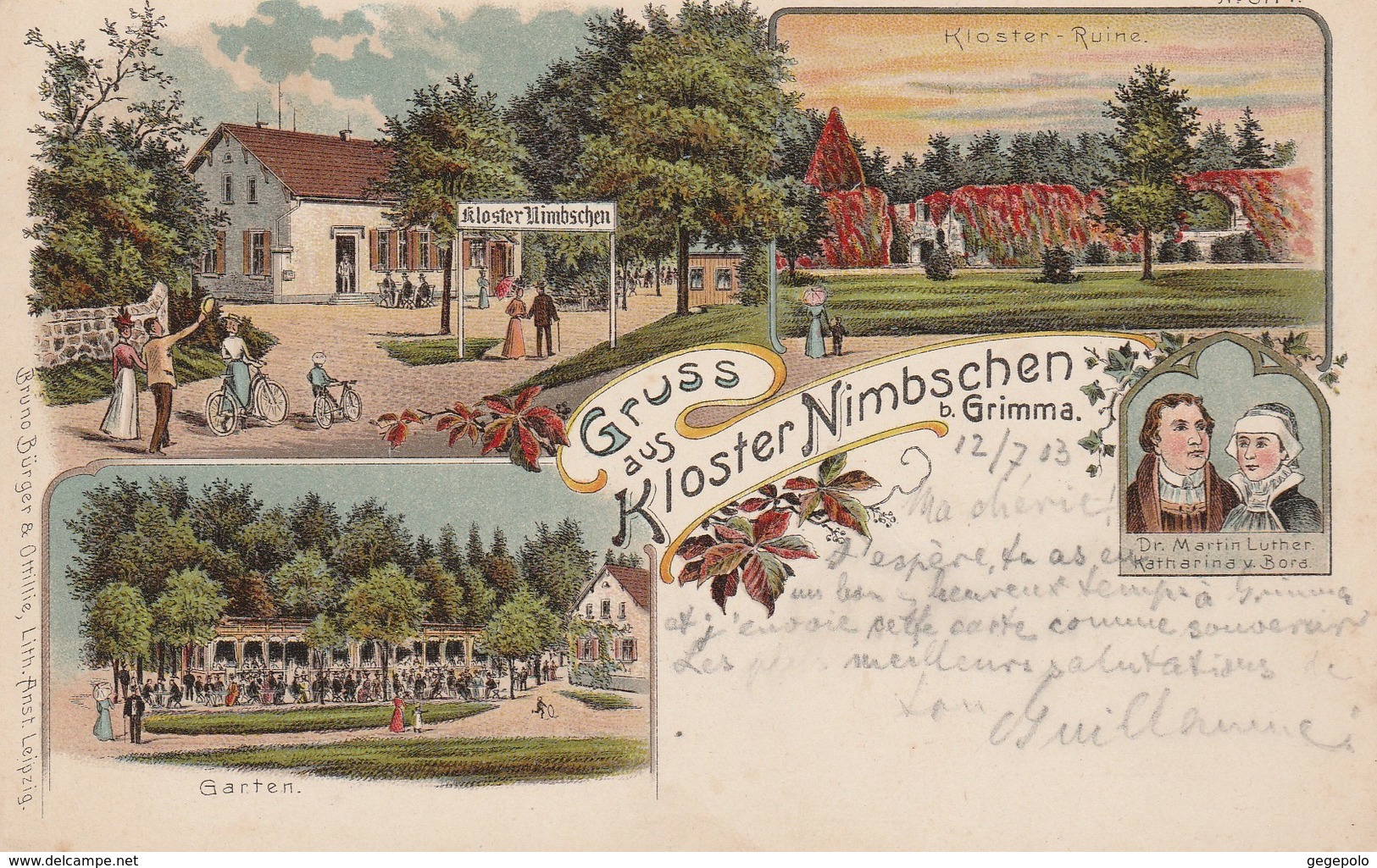 Gruss Aus KLOSTER NIMBSCHEN B.Grimma   ( Carte Précurseur ) - Grimma