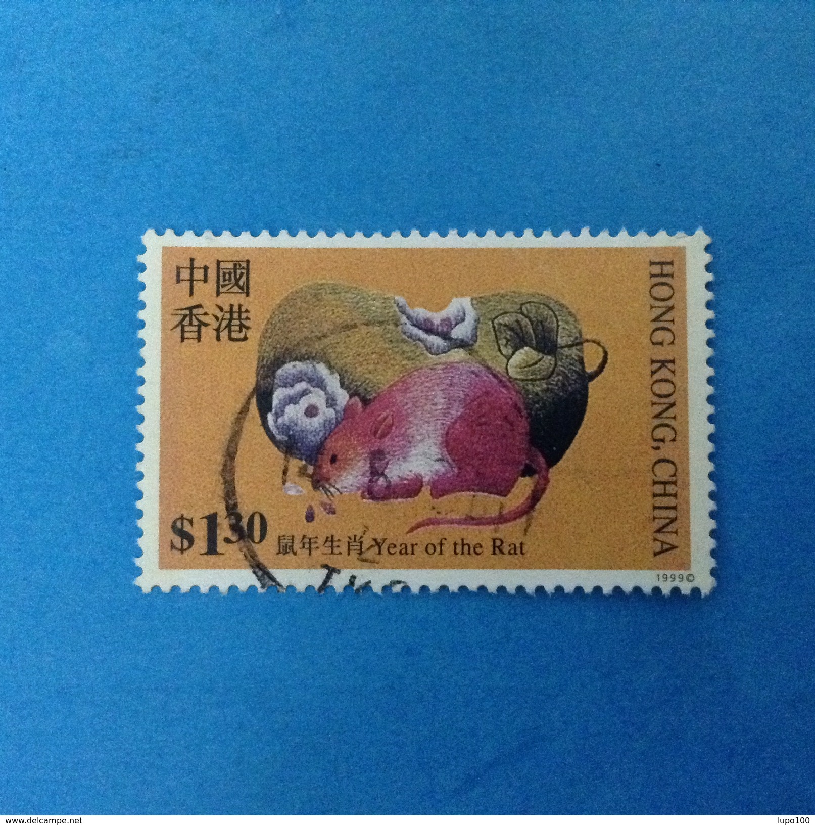 1999 HONG KONG CHINA FRANCOBOLLO USATO STAMP USED - ANNO DEL TOPO YEAR OF THE RAT - Usati