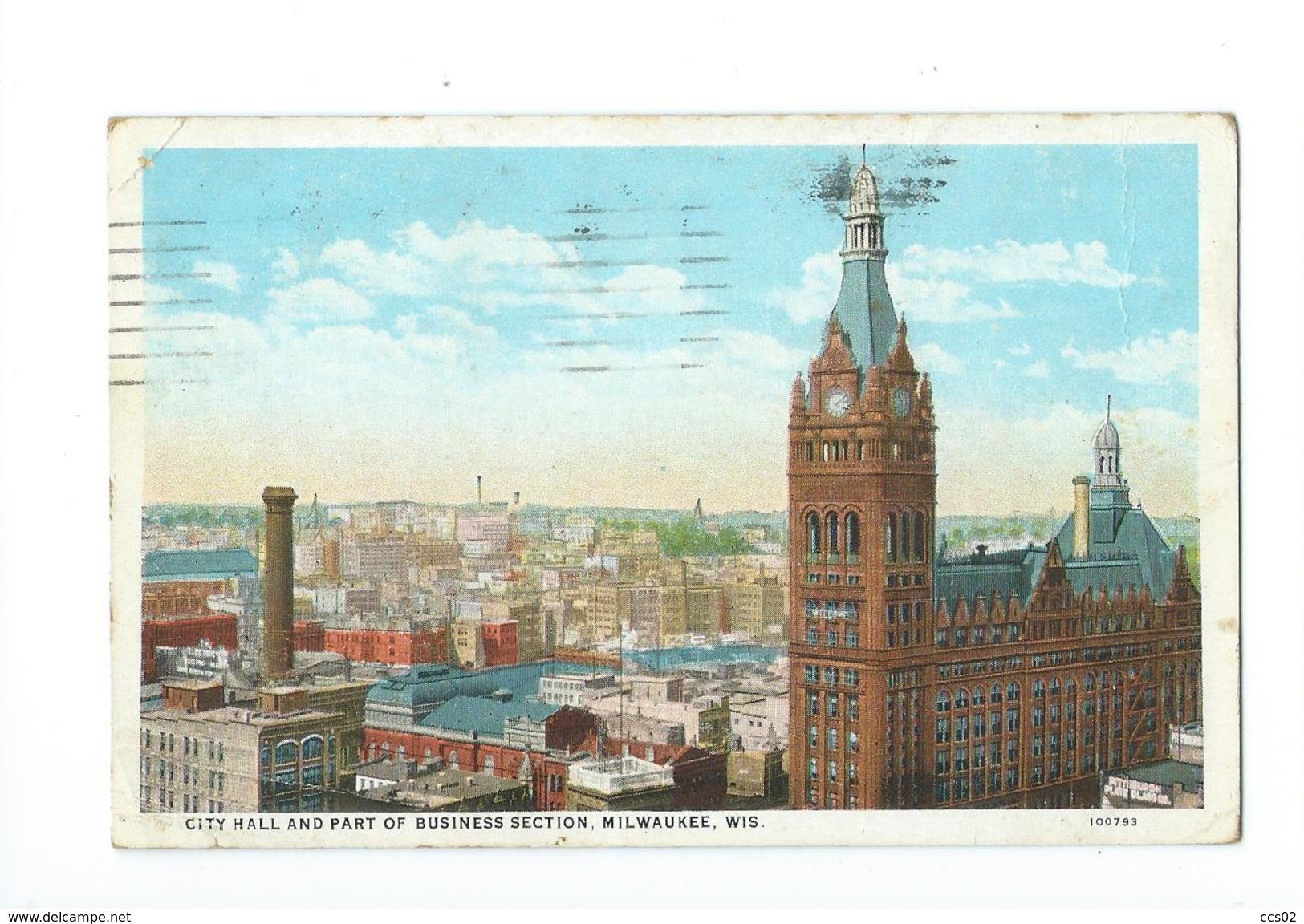 City Hall And Part Of Business Section Milwaukee 1928 - Milwaukee