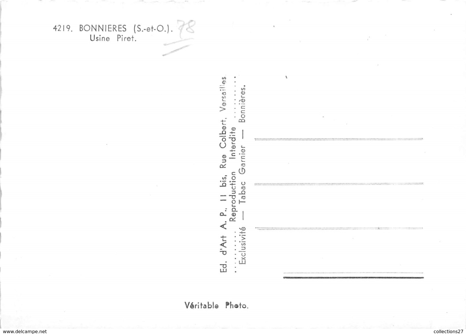 78-BONNIERES- USINE PIRET - Bonnieres Sur Seine