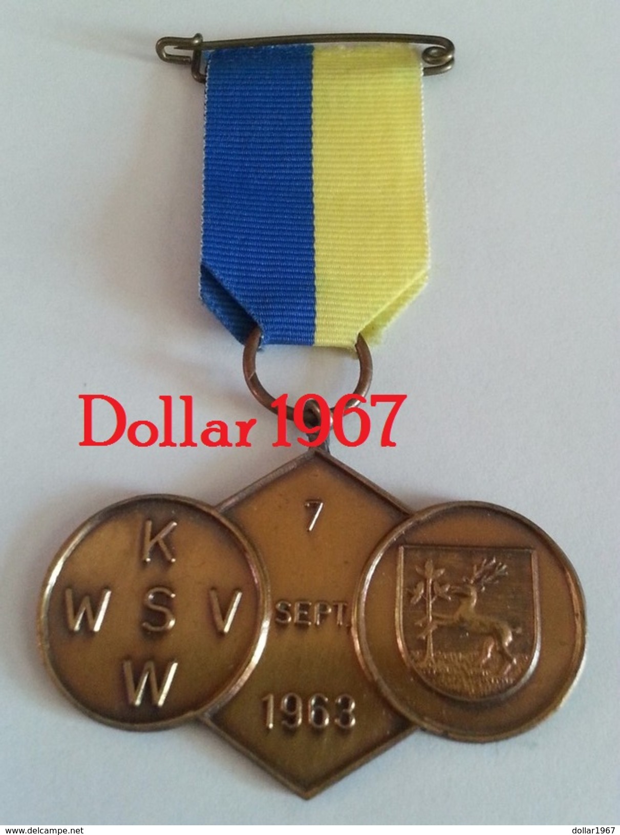 Medaille :Netherlands  -  K.W.S.W 7-9-1963 - Waalwijk - Walking Association . - Other & Unclassified