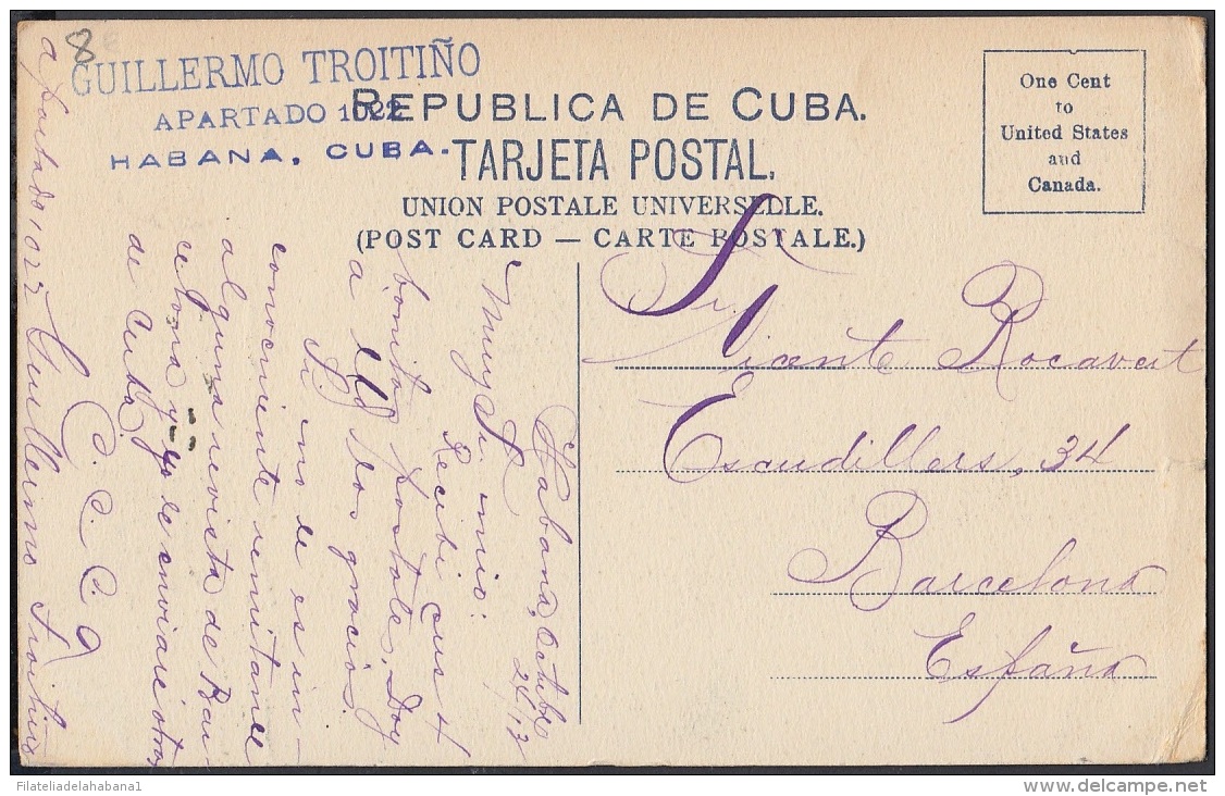 POS-815 CUBA POSTCARD 1913. HABANA, CONVENTO SAN FRANCISCO CON PUBLICIDAD. CUSTOM BUILDING. - Cuba