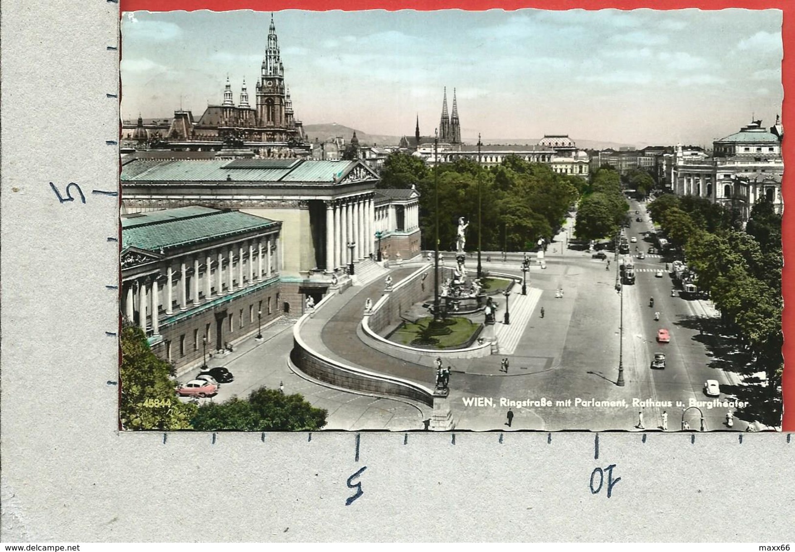 CARTOLINA VG AUSTRIA - VIENNA - Ringstrasse Mit Parlament Rathaus U. Burgtheater - 9 X 14 - ANN. 1964 - Ringstrasse