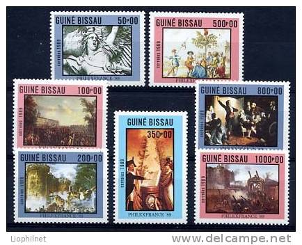 GUINEE-BISSAU 1989, PHILEXFRANCE ´89, BICENTENAIRE REVOLUTION FRANCAISE, 7 Valeurs, NEUFS. R738 - Franse Revolutie