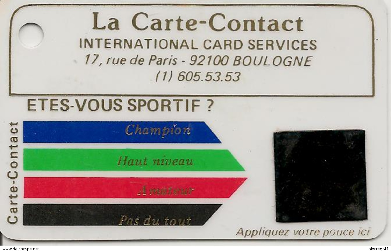 -CARTE-CONTACT-ETES VOUS SPORTIF ?-TBE-RARE - Autres & Non Classés