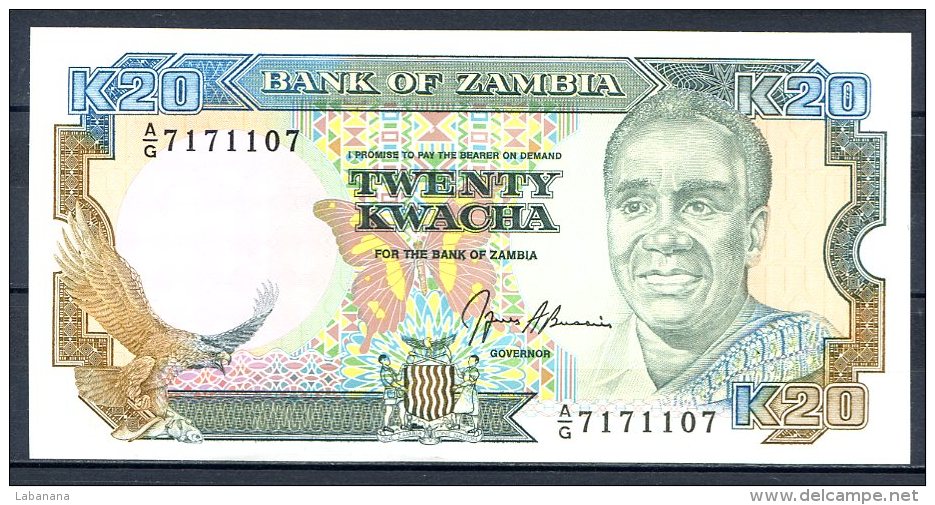 460-Zambie Billet De 20 Kwacha 1989-91 AG717 Sig.9 Neuf - Zambia