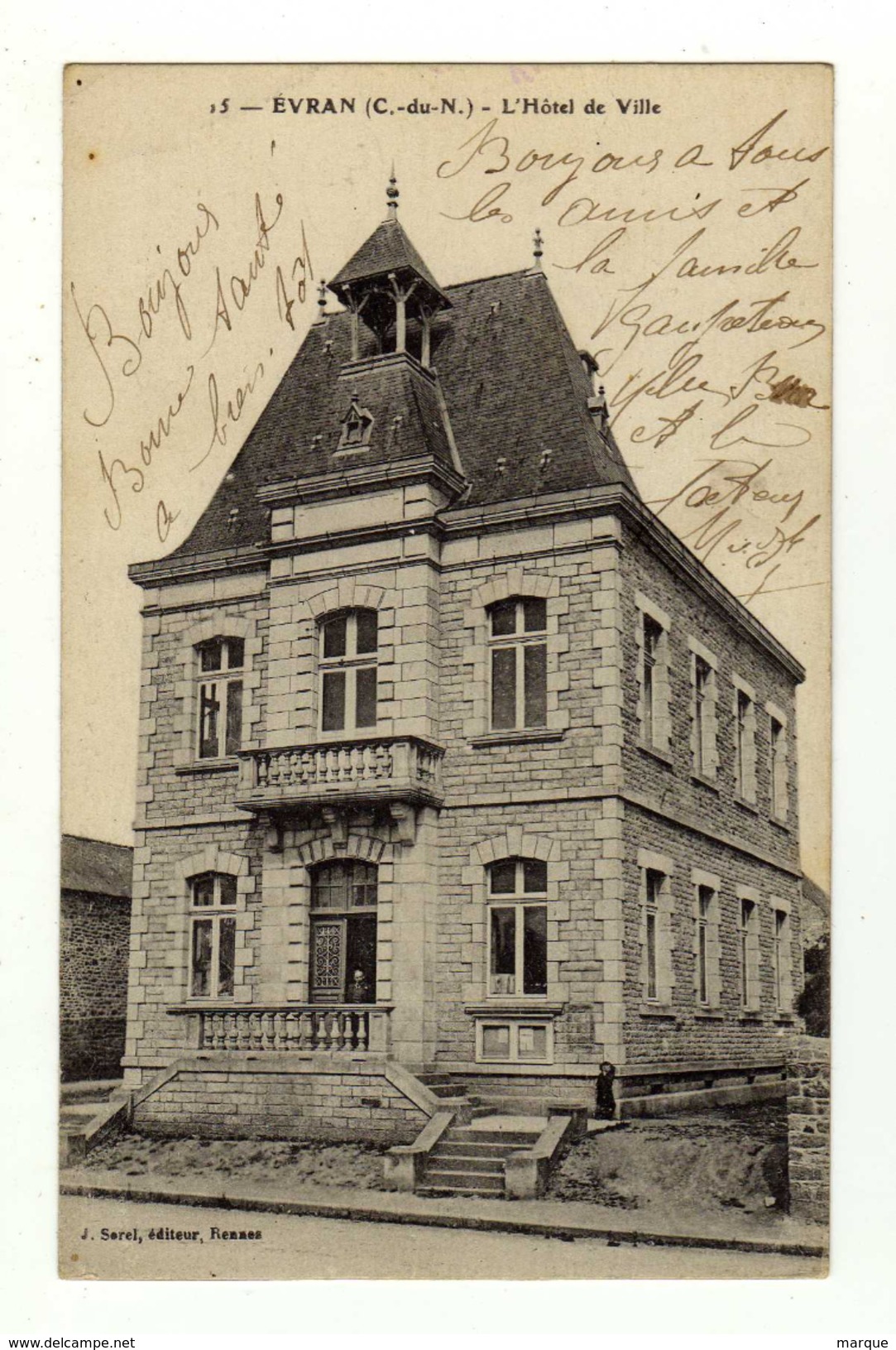 Cpa N° 15 EVRAN L ' Hôtel De Ville - Evran