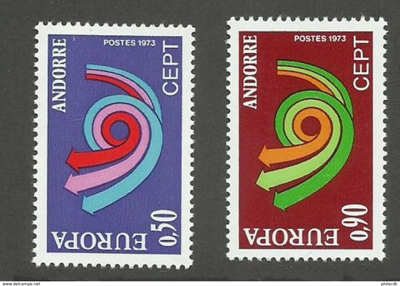 ANDORRE FRANCAIS - N°YT 226/27 NEUFS* AVEC CHARNIERE - COTE YT : 40&euro; - 1973 - Unused Stamps