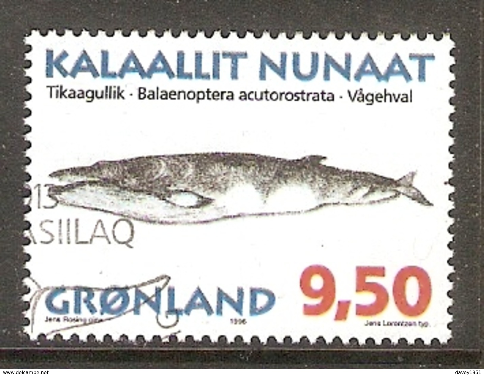 004075 Greenland 1996 Whales 9K50 FU - Used Stamps