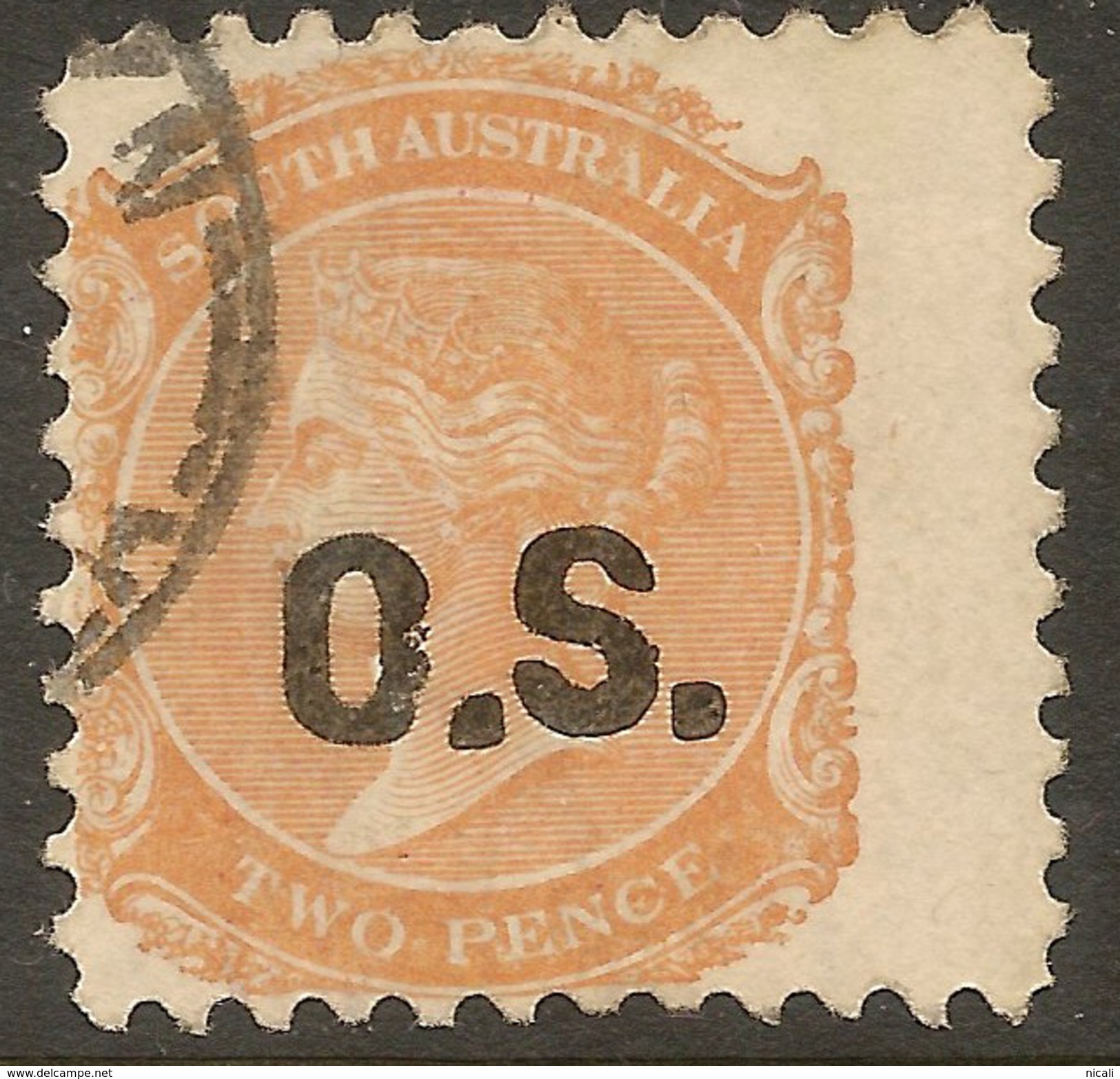 SOUTH AUSTRALIA 1874 2d QV OS SG O38 U #ZR228 - Oblitérés