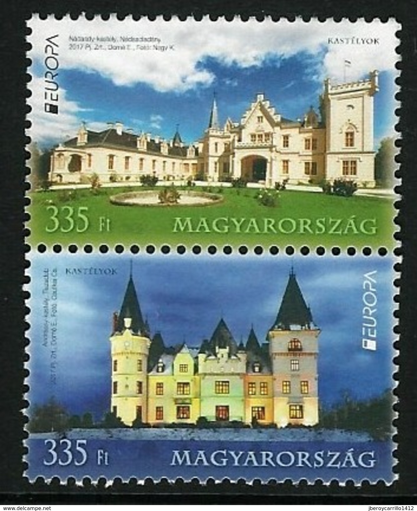 HUNGRIA/ HUNGARY/ UNGARN/ MAGYAR -  EUROPA 2017 -TEMA "CASTILLOS - CASTLES - SCHLÖSSER".- SERIE VERTICAL - B - 2017