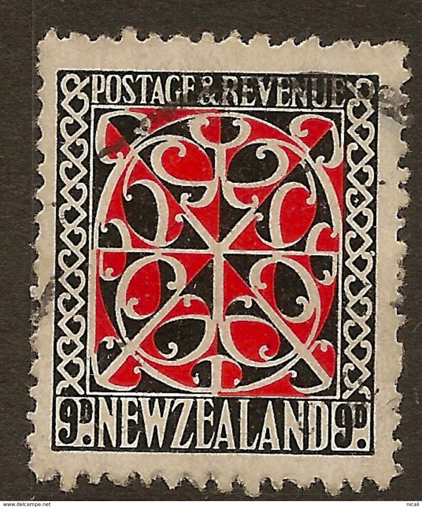 NZ 1935 9d Maori Panel Single Wmk SG 566 U #ZS011 - Ongebruikt