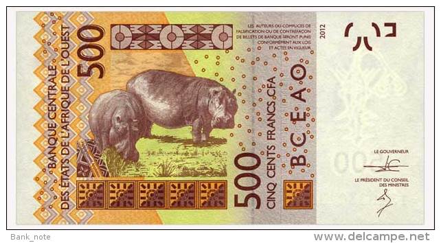 WEST AFRICAN STATES GUINEA-BISSAU 500 FRANCS 2012/13 Pick 919Sb Unc - West African States