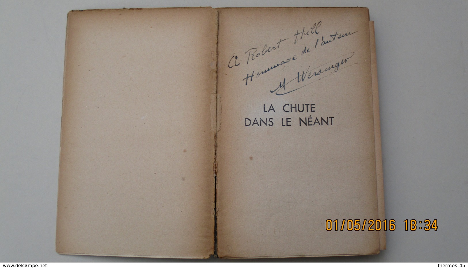 LA CHUTE DANS LE NEANT / MARC WERSINGER / 1947 / S.P. / ENVOI / - Fantastique