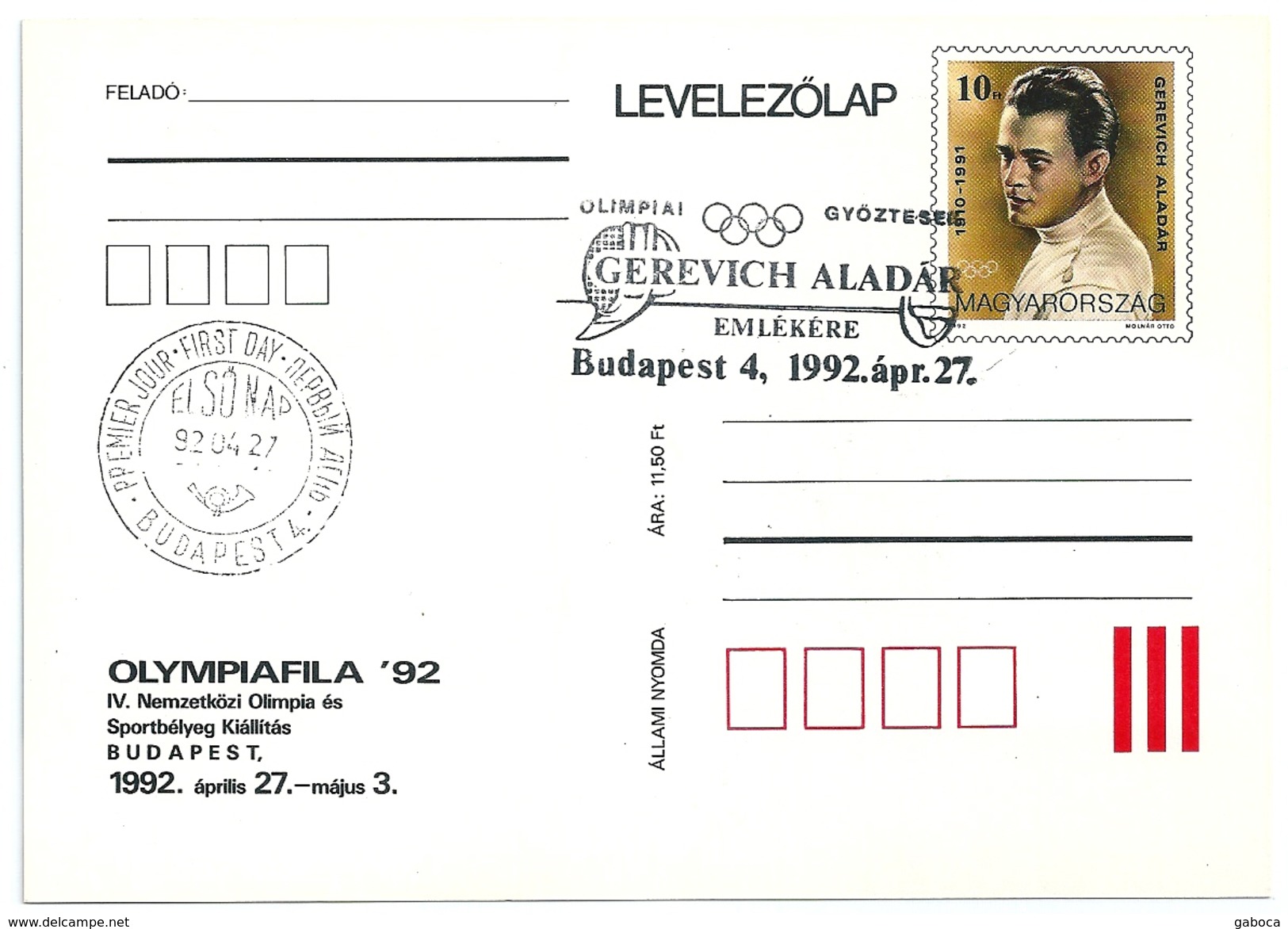 5237 Hungary FDC With SPM Postcard Olympic Champion Fencing Philately - Sommer 1952: Helsinki